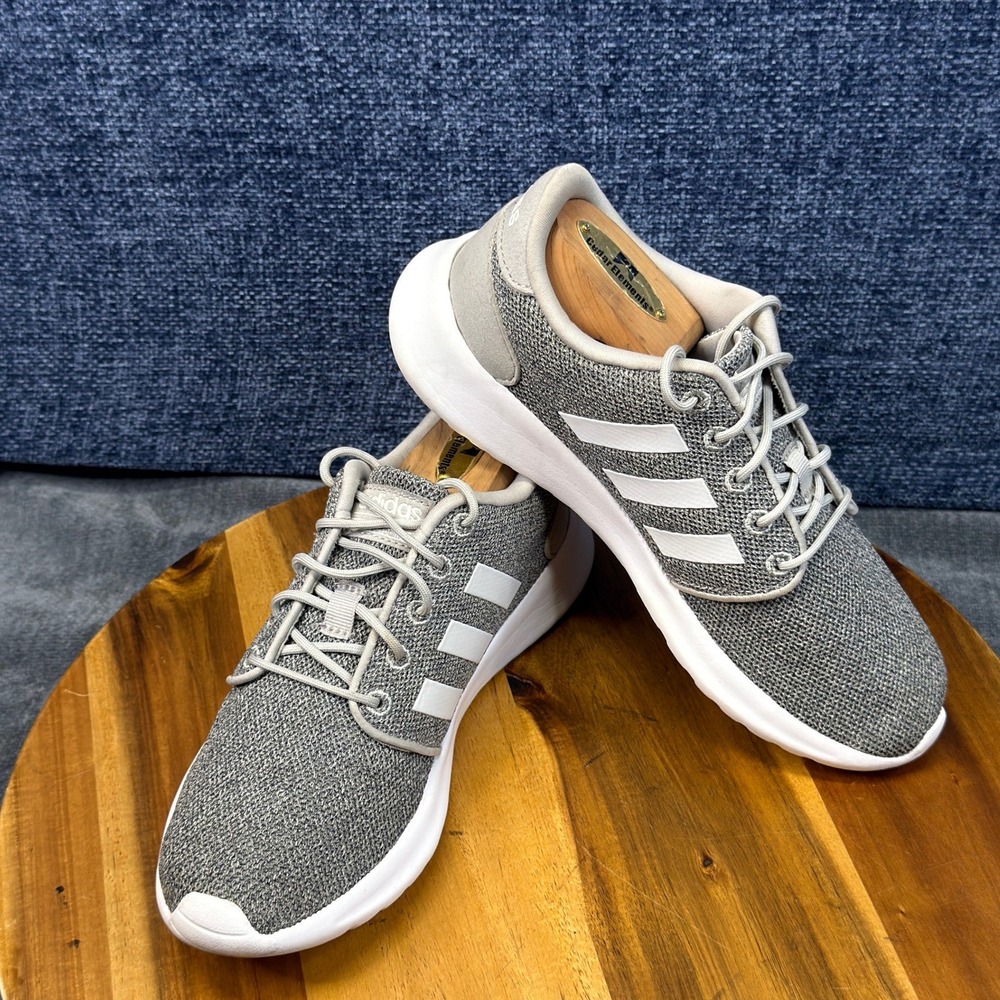 Adidas Cloudfoam Lite Racer Women 5.5 Grey Textile Low Top Sneakers AW4313